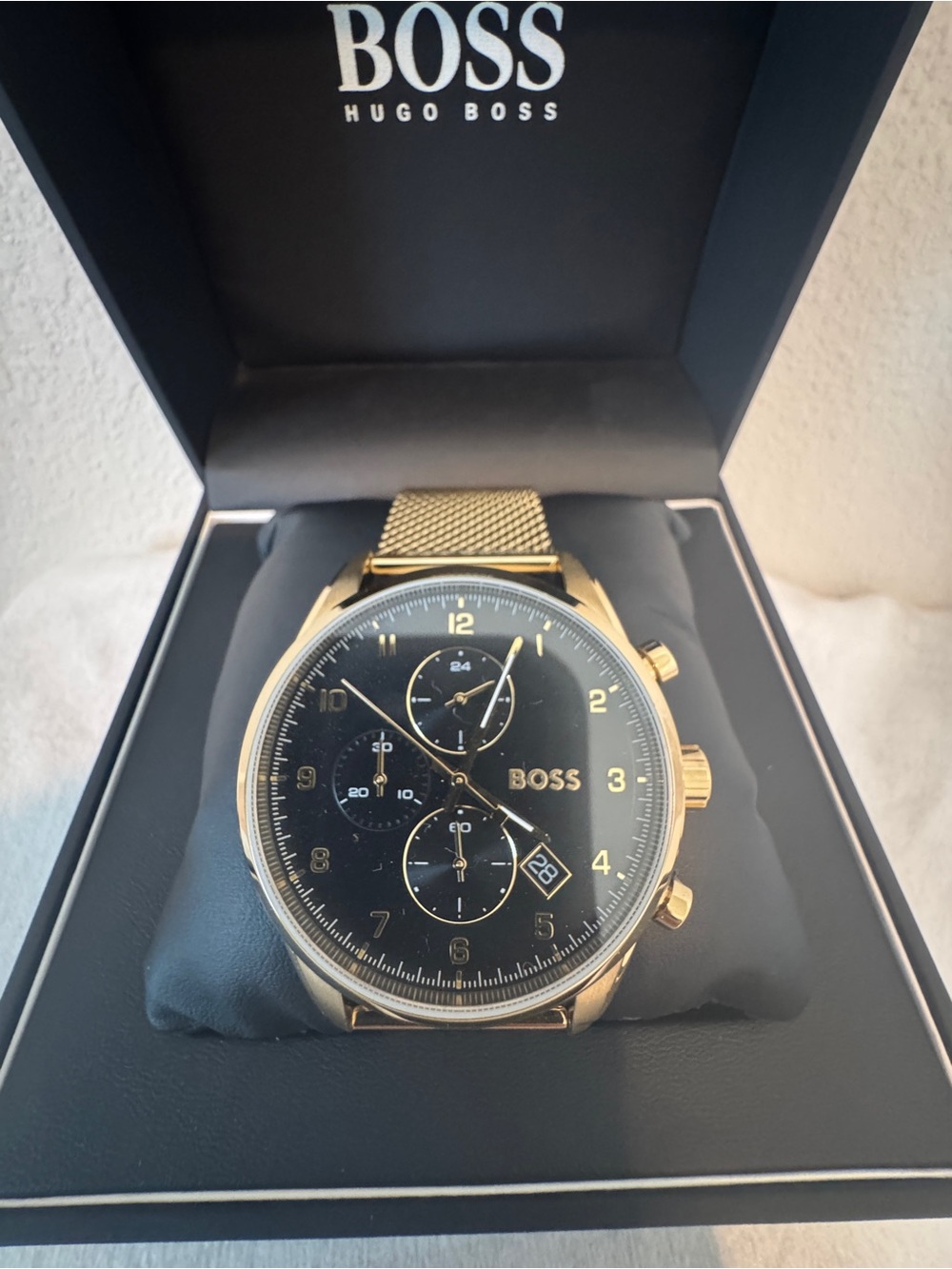 Boss Hugo Boss Men's Chronograph Skymaster Mesh Steel Bracelet Watch 44mm